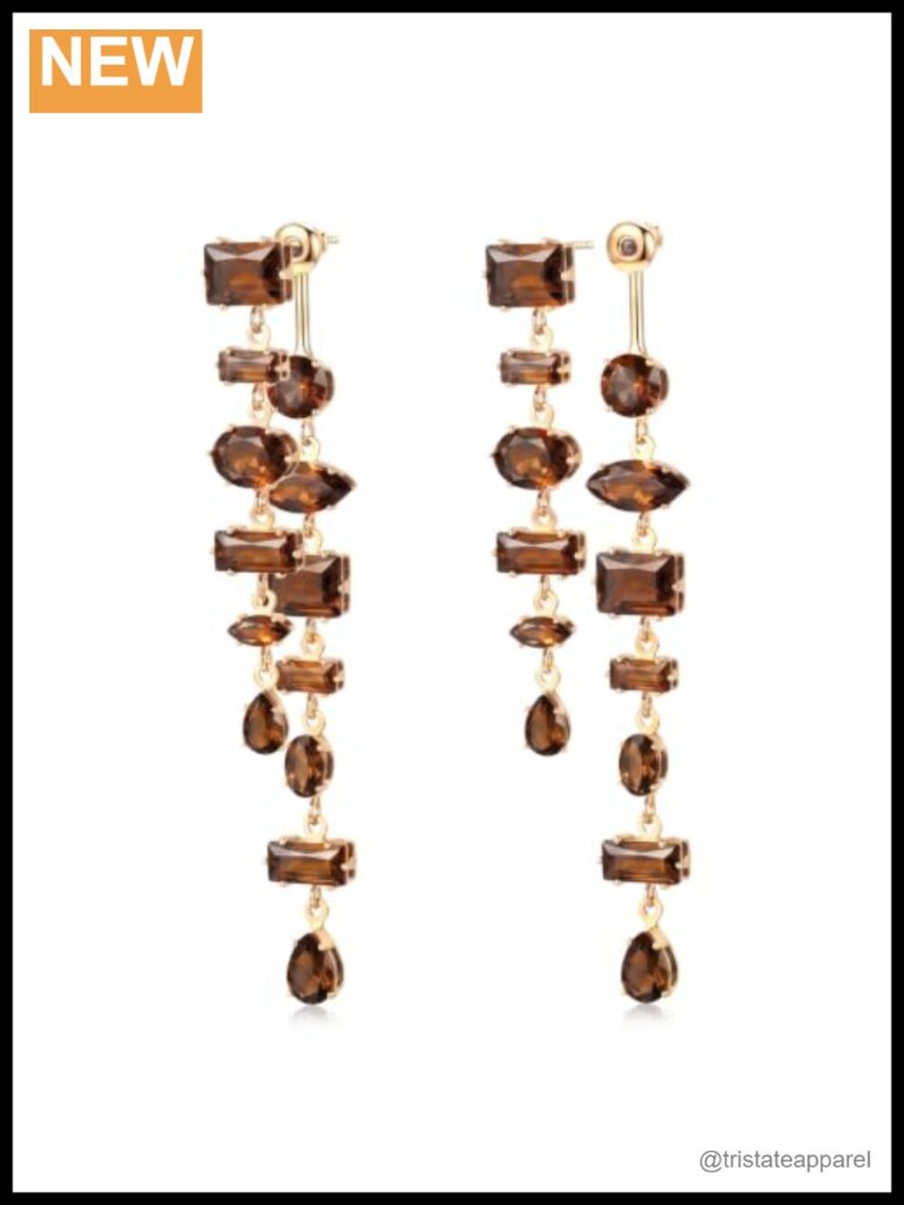Gold Plated Cubic Zirconia Chandelier Dangle Earrings for Women Long Statement